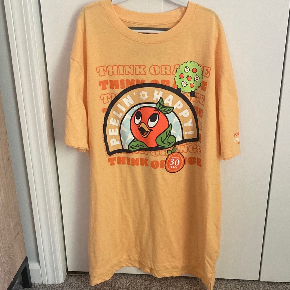 Disney 2025 Peelin' Happy orange bird Epcot Flower Garden festival shirt large